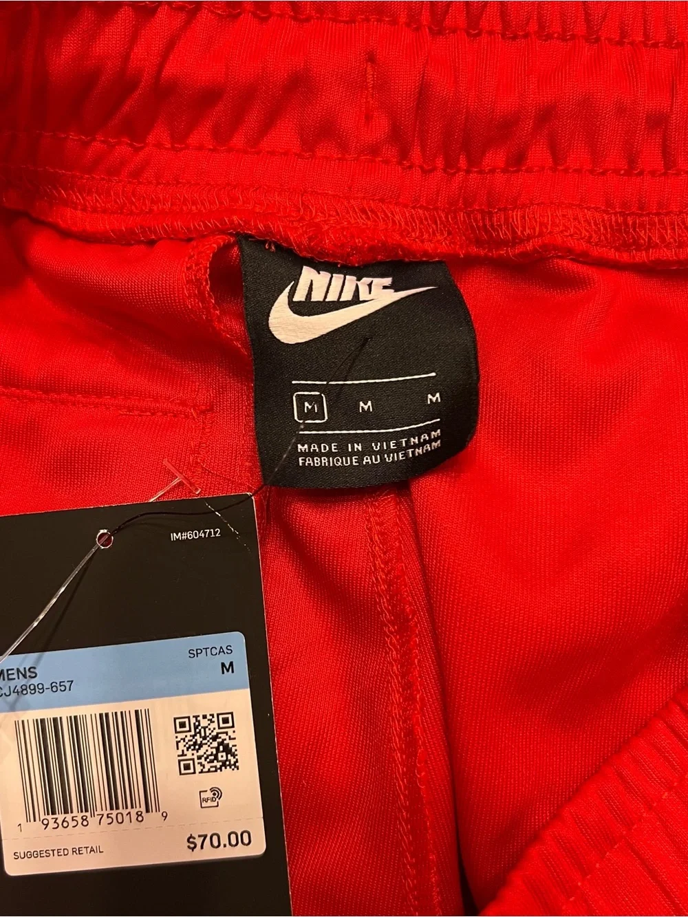 Nike Sportswear Double Swoosh Shorts Sz M NWT Red/White Standard Fit Above Knee